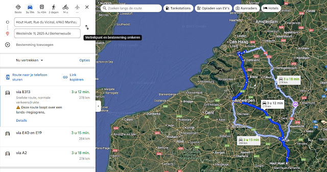 route palen werk Westeinde 11 Berkenwoude